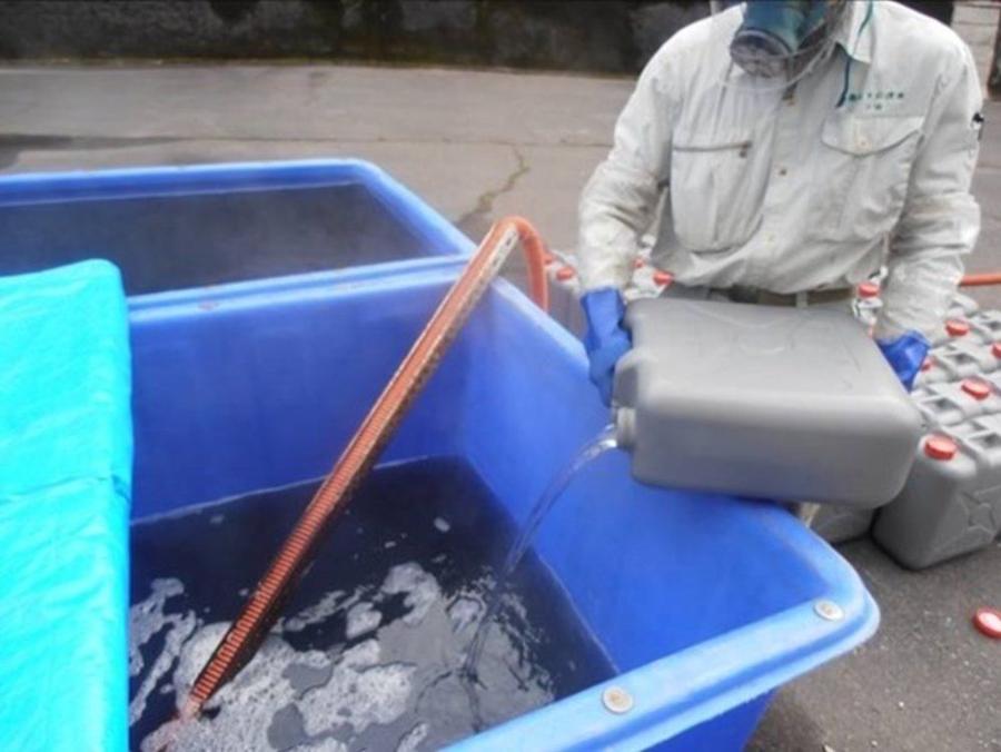 循環槽での作業